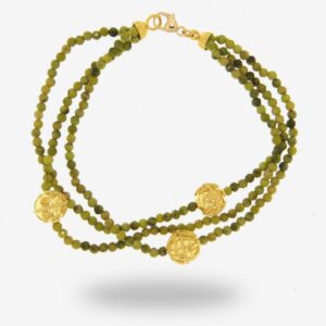 Bracelet Serpentina tripla with Triangoli lunghi e corti + Cannaca Boules