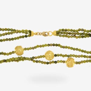 Necklace Serpentina tripla with Triangoli lunghi e corti + Cannaca Boule